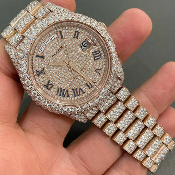 Iced Out Moissanite Diamond Watch, Luxury Automatic Watch