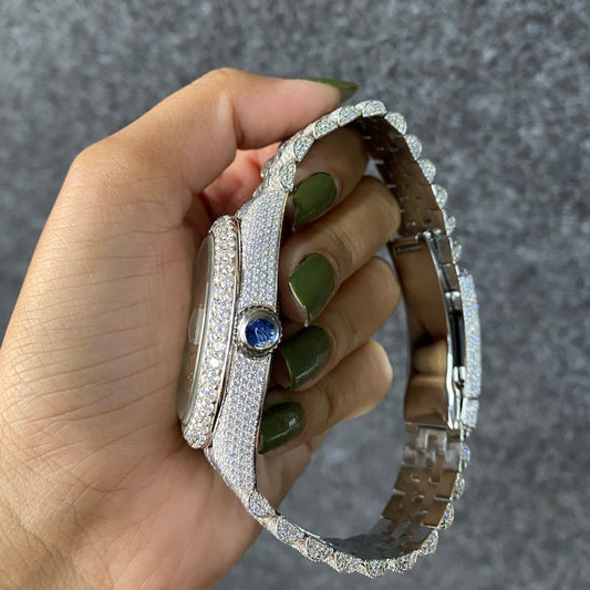 Iced Out Moissanite Diamond Watch