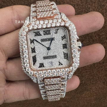 VVS Full Ice Out Studded Hand Made Moissanite Diamond Watch
