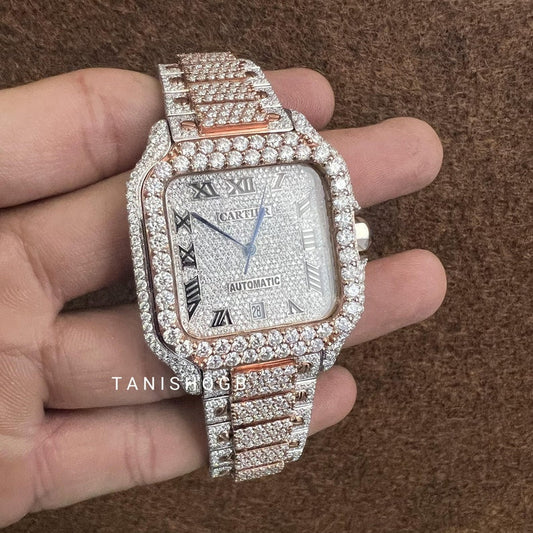 VVS Full Ice Out Studded Hand Made Moissanite Diamond Watch