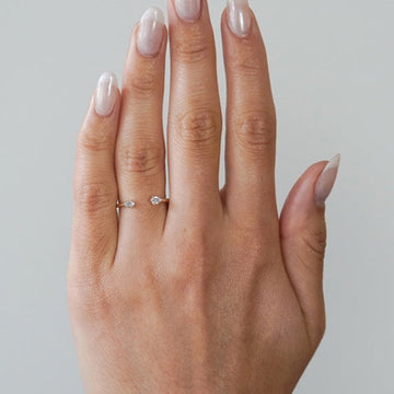 0.35CTW  Pear Cut Moissanite Solitaire Unique Wedding Band